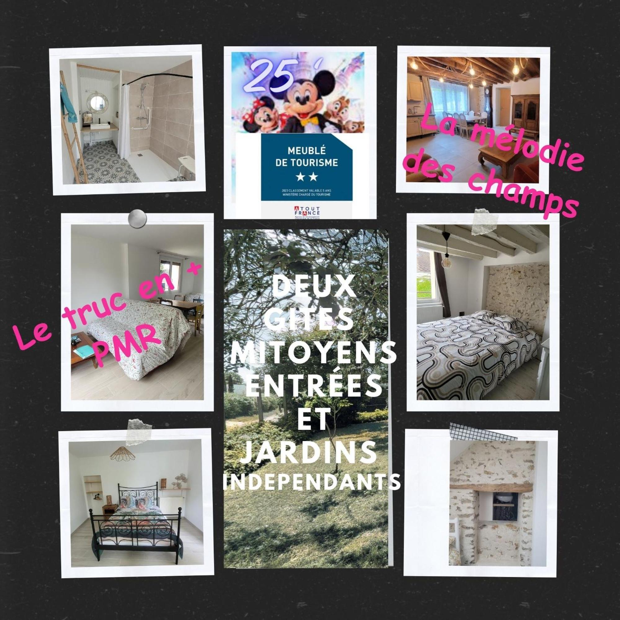 Le Truc En Plus, Accessibles Pmr, Appartement 45 M2 Mitoyen Dans Une Maison Avec Un Autre Appartement Guérard Extérieur photo